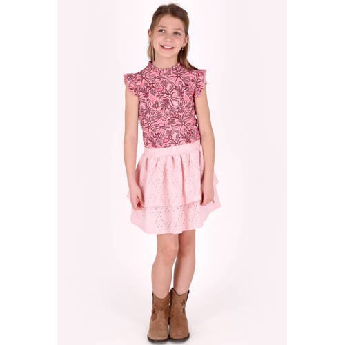 B.Nosy strokenrok broderie lichtroze Meisjes Polyester Effen - maat 122/128 afbeelding