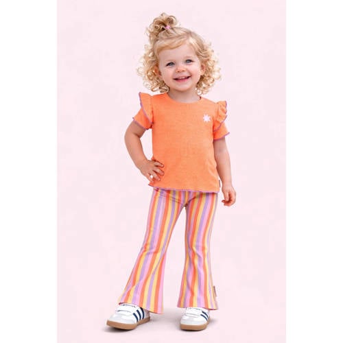 B.Nosy T-shirt oranje Meisjes Polyester Ronde hals Effen - maat 92 afbeelding
