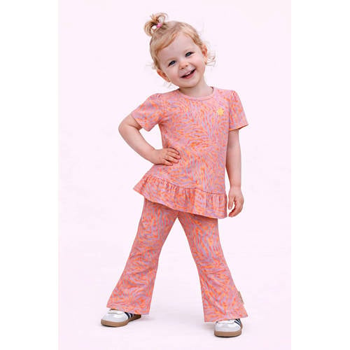 B.Nosy blousetop met panterprint roze Meisjes Stretchkatoen Dierenprint - maat 74 afbeelding