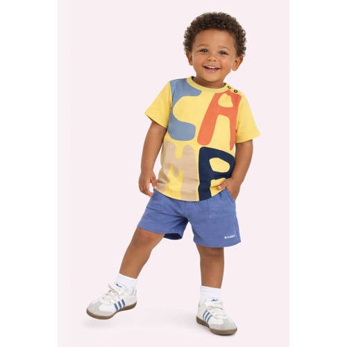 B.Nosy T-shirt geel Jongens Katoen Ronde hals Printopdruk - maat 80 afbeelding