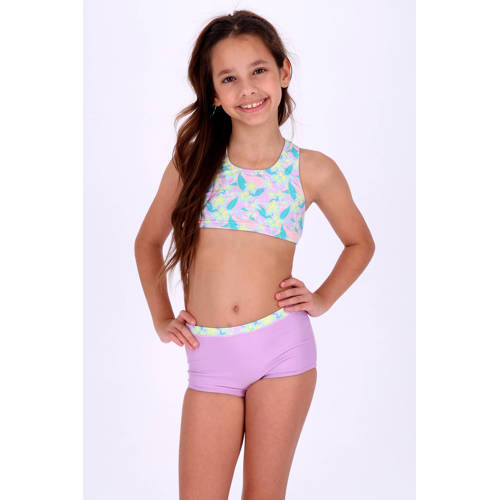 B.Nosy reversible halterbikini lila/multicolor Paars Meisjes Polyester - maat 122/128 afbeelding