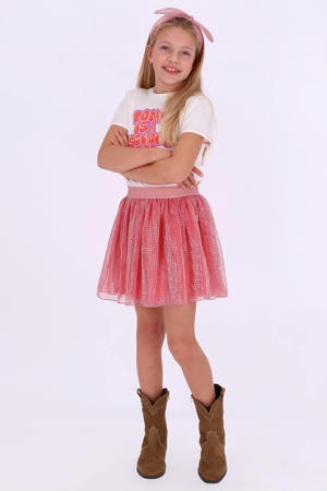 korte rok met glitter roze