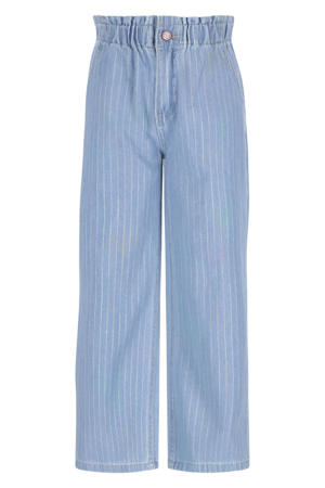 Patricia gestreepte straight leg jeans light blue denim