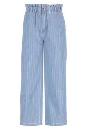 Patricia gestreepte straight leg jeans light blue denim
