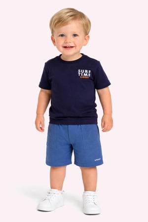 T-shirt met backprint donkerblauw
