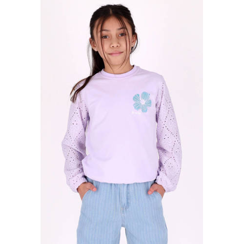B.Nosy sweater lila broderie Paars Printopdruk - maat 116 afbeelding