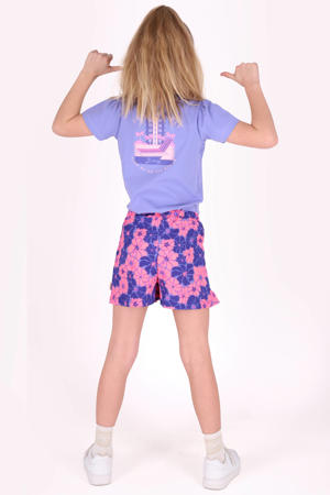 T-shirt met backprint paars