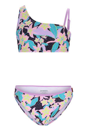 one shoulder bikini lila