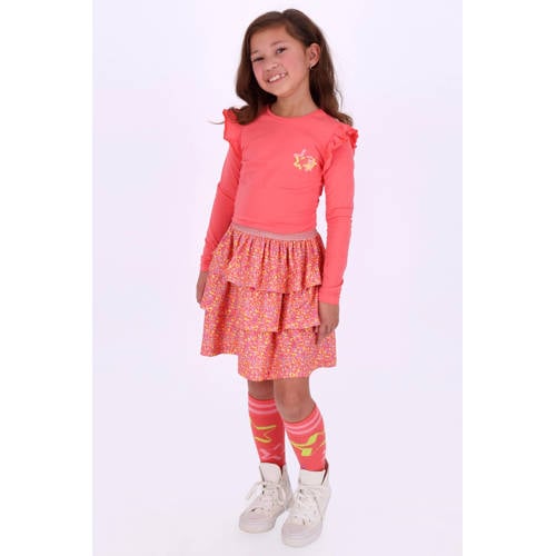 B.Nosy midi jurk roze Meisjes Stretchkatoen Ronde hals All over print - maat 122/128 afbeelding