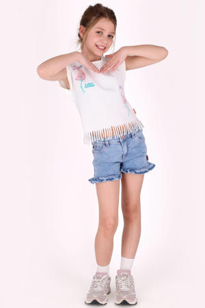 denim slim short light blue denim