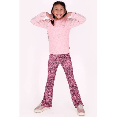 B.Nosy flared legging met panterprint roze Broek Meisjes Stretchkatoen - maat 98 afbeelding
