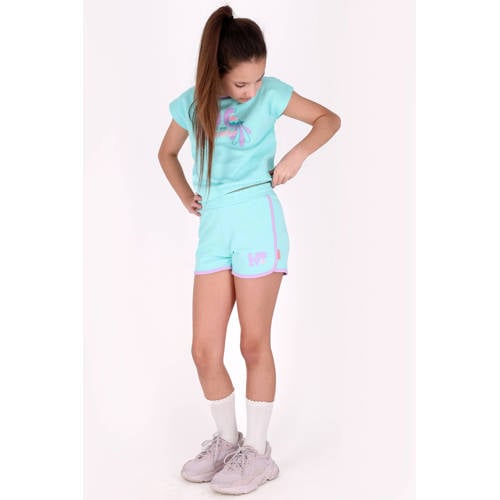 B.Nosy relaxed sweatshort lichtblauw Korte broek Meisjes Katoen Printopdruk - maat 116 afbeelding