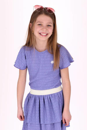 blousetop paars met textuur