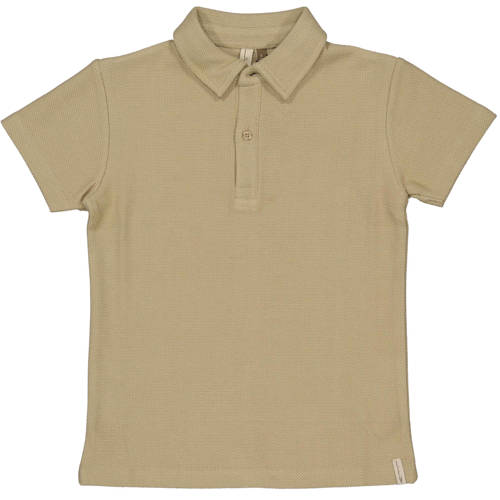 LEVV Little polo zand Beige Jongens Katoen Polokraag Effen - maat 80 afbeelding