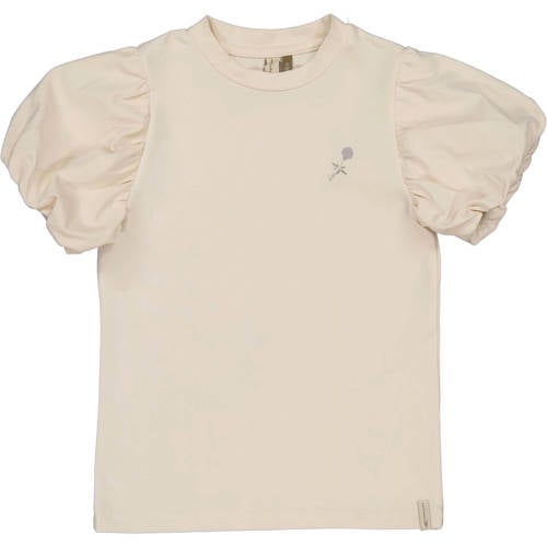 LEVV Little T-shirt ecru Meisjes Katoen Ronde hals Effen - maat 86 afbeelding