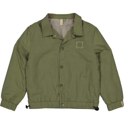 LEVV Little jack groen Jas Jongens Nylon Klassieke kraag Backprint - maat 80 afbeelding