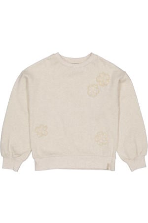 gebloemde sweater ecru