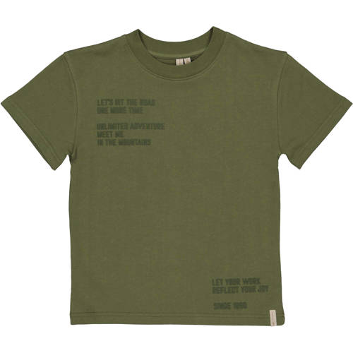 LEVV Little T-shirt groen Jongens Katoen Ronde hals Tekst - maat 92 afbeelding