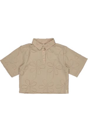 gebloemde blouse bruin