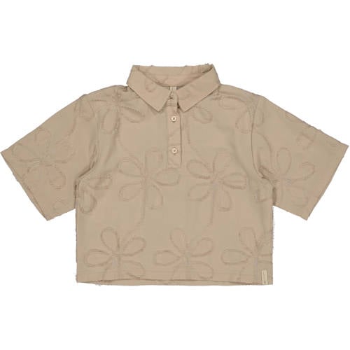LEVV Little gebloemde blouse bruin Meisjes Polyester Klassieke kraag Bloemen - maat 128 afbeelding