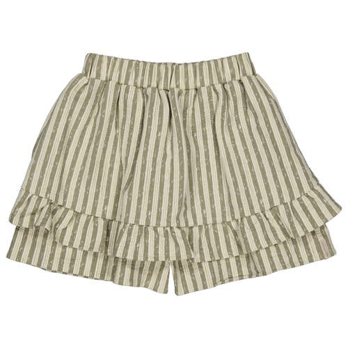 LEVV Little gestreepte skort groen Rok Meisjes Stretchkatoen Streep - maat 128 afbeelding