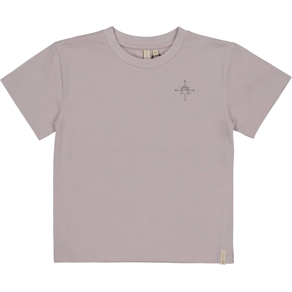 Grijze jongens LEVV Little T-shirt van katoen met backprint, korte mouwen en ronde hals