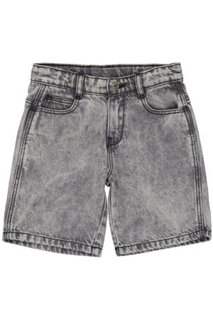 regular waist denim short grey denim