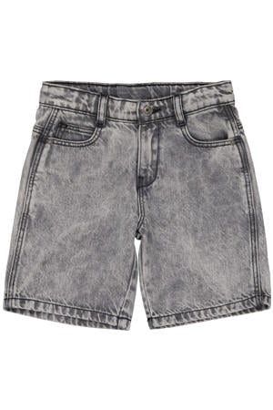 regular waist denim short grey denim