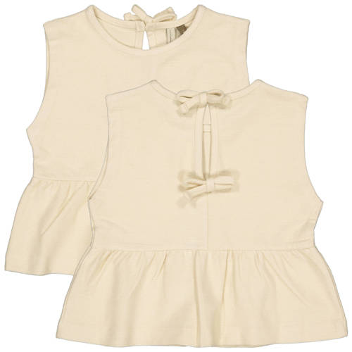 LEVV Little mouwloze top beige Meisjes Katoen Ronde hals Effen - maat 86 afbeelding