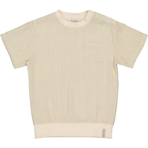 LEVV Little gestreepte T-shirt ecru Jongens Katoen Ronde hals Streep - maat 134 afbeelding