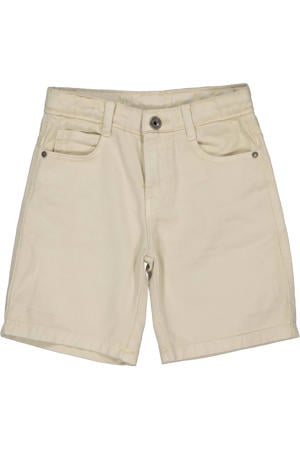 regular waist denim short beige