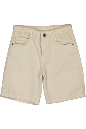 regular waist denim short beige