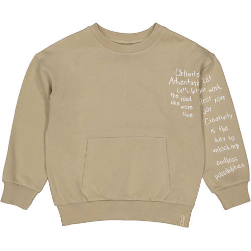 LEVV Little sweater zand Beige Jongens Katoen Ronde hals Tekst - maat 86 afbeelding
