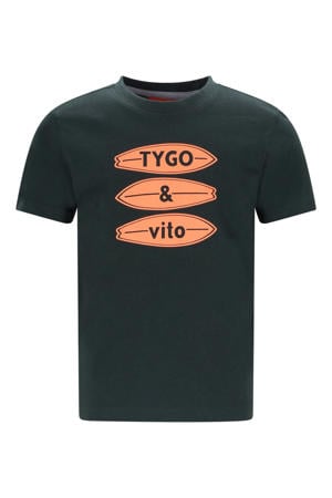 jersey T-shirt donkergroen