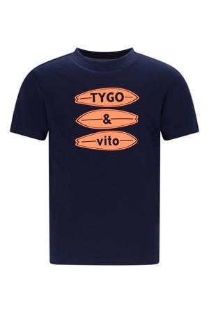 jersey T-shirt donkerblauw