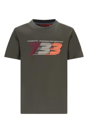 jersey T-shirt olijfgroen