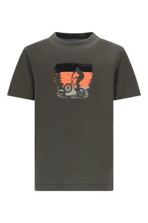 jersey T-shirt olijfgroen