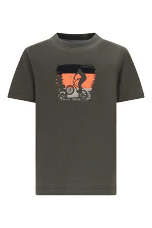 jersey T-shirt olijfgroen