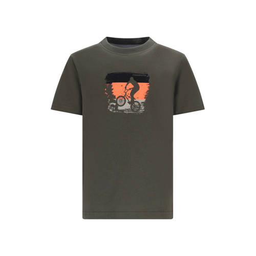 TYGO & vito jersey T-shirt olijfgroen Jongens Katoen Ronde hals Printopdruk - maat 122-128 afbeelding