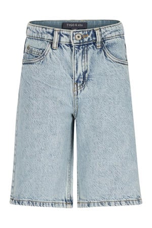 denim loose short light blue denim