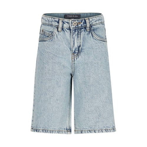 TYGO & vito denim loose short light blue denim Korte broek Blauw Effen - maat 104 afbeelding