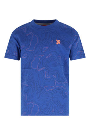 jersey T-shirt blauw