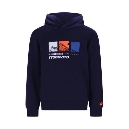 TYGO & vito hoodie donkerblauw Sweater Printopdruk - maat 134-140 afbeelding