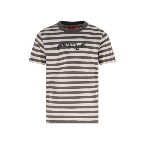 TYGO & vito jersey gestreepte T-shirt olijfgroen Jongens Katoen Ronde hals - maat 98-104 afbeelding