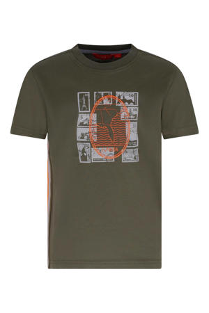 jersey T-shirt olijfgroen