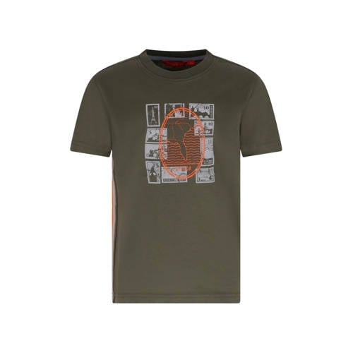 TYGO & vito jersey T-shirt olijfgroen Jongens Katoen Ronde hals Printopdruk - maat 92 afbeelding