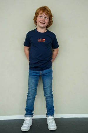 jersey T-shirt donkerblauw