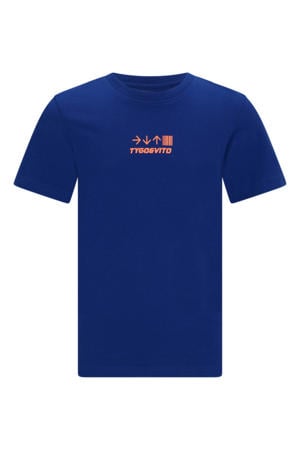 jersey T-shirt blauw