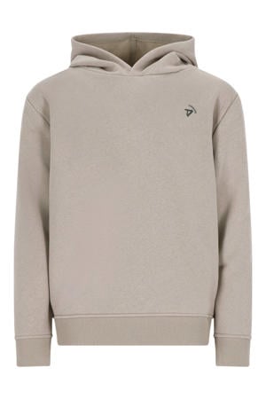 jersey hoodie met backprint zand