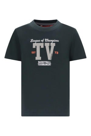 jersey T-shirt donkergroen